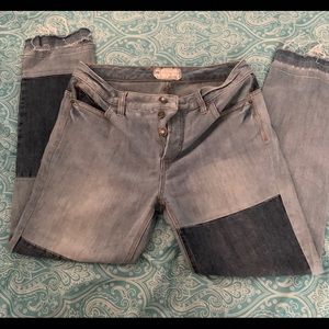 Free People distressed patch jeans